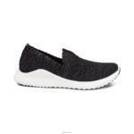 Angie Arch Support Sneakers Aetrex Women Shimmery Black XLXT0133 - Image 2