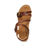 Avril Quarter Strap Wedge Aetrex Women Walnut XLXT0242 - Image 5