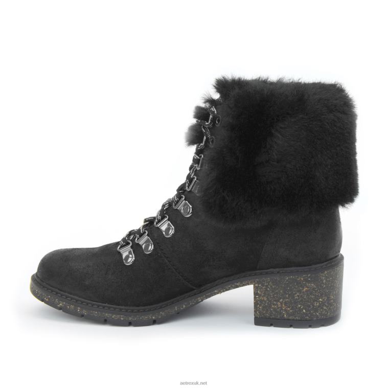 Brooklyn Weather Friendly Fur Lace Up Boot Aetrex Women Black XLXT0124 - Image 4