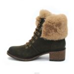 Brooklyn Weather Friendly Fur Lace Up Boot Aetrex Women Khaki XLXT099 - Image 2