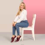 Carly Arch Support Sneakers Aetrex Women Burgundy XLXT0248 - Image 8
