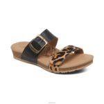 Daisy Adjustable Slide Aetrex Women Leopard XLXT0128