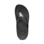 Fiji Orthotic Flips Aetrex Women Black XLXT038 - Image 2