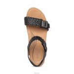 Grace Adjustable Woven Wedge Aetrex Women Black XLXT054 - Image 6