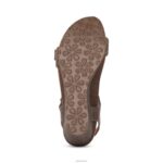 Grace Adjustable Woven Wedge Aetrex Women Taupe XLXT057 - Image 7