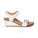 Grace Adjustable Woven Wedge Aetrex Women White XLXT0139 - Image 3