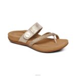 Izzy Adjustable Slide Sandal Aetrex Women Gold Sparkle XLXT0211