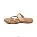 Izzy Adjustable Slide Sandal Aetrex Women Gold Sparkle XLXT0211 - Image 4