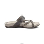 Izzy Adjustable Slide Sandal Aetrex Women Pewter Sparkle XLXT050 - Image 2