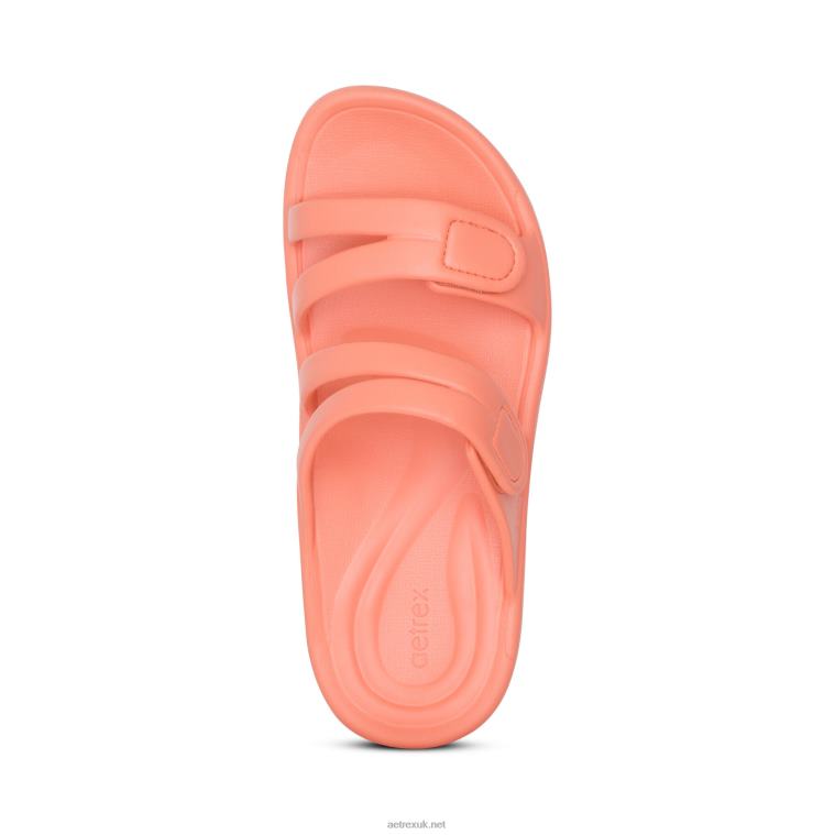 Janey Sport Slide Aetrex Women Coral XLXT048 - Image 5