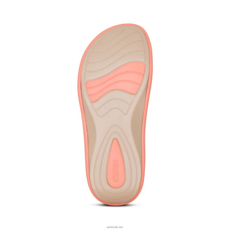 Janey Sport Slide Aetrex Women Coral XLXT048 - Image 6