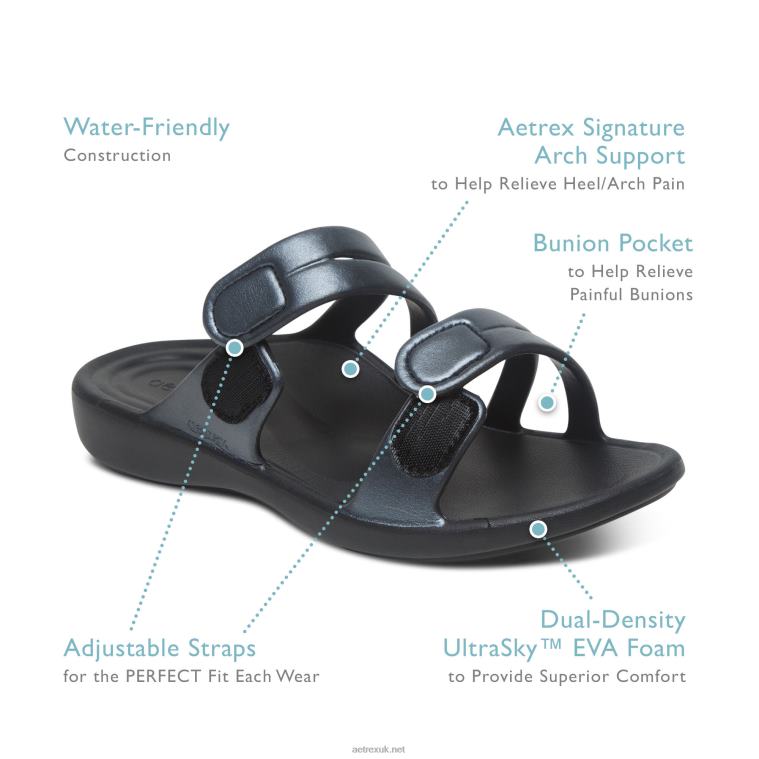 Janey Sport Slide Aetrex Women Coral XLXT048 - Image 8