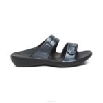 Janey Sport Slide Aetrex Women Pewter XLXT0104 - Image 2