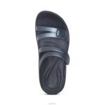 Janey Sport Slide Aetrex Women Pewter XLXT0104 - Image 5