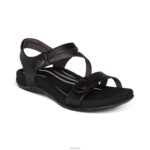 Jess Adjustable Quarter Strap Sandal Aetrex Women Black XLXT093