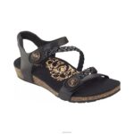 Jillian Braided Quarter Strap Sandal Aetrex Women Black XLXT013