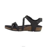 Jillian Braided Quarter Strap Sandal Aetrex Women Black XLXT013 - Image 5