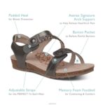 Jillian Braided Quarter Strap Sandal Aetrex Women Black XLXT013 - Image 6