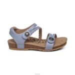 Jillian Braided Quarter Strap Sandal Aetrex Women Blue XLXT0198 - Image 2