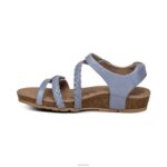 Jillian Braided Quarter Strap Sandal Aetrex Women Blue XLXT0198 - Image 4