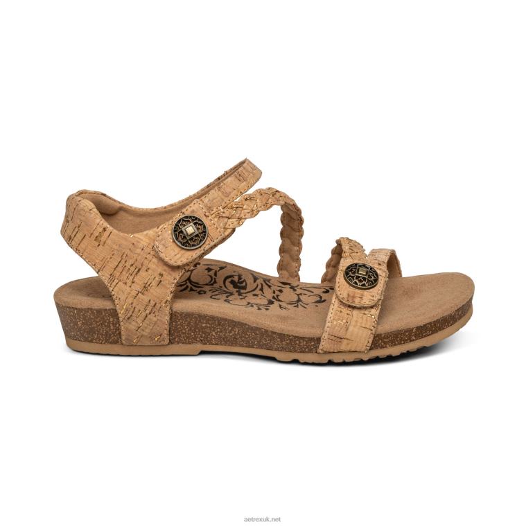 Jillian Braided Quarter Strap Sandal Aetrex Women Cork XLXT0306 - Image 2