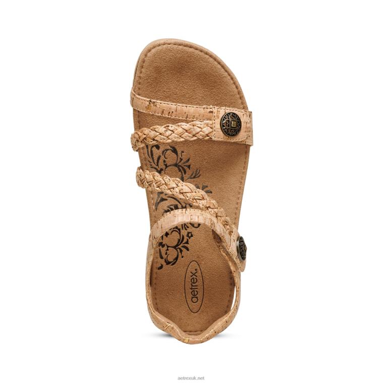 Jillian Braided Quarter Strap Sandal Aetrex Women Cork XLXT0306 - Image 5