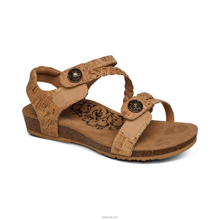 Jillian Braided Quarter Strap Sandal Aetrex Women Cork XLXT0306 - Image 7