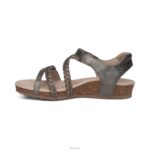 Jillian Braided Quarter Strap Sandal Aetrex Women Gunmetal XLXT014 - Image 5
