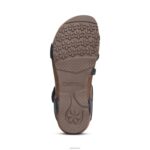 Jillian Braided Quarter Strap Sandal Aetrex Women Navy XLXT033 - Image 3