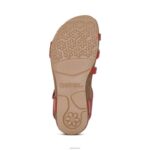 Jillian Braided Quarter Strap Sandal Aetrex Women Red XLXT0105 - Image 7