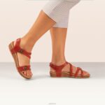 Jillian Braided Quarter Strap Sandal Aetrex Women Red XLXT0105 - Image 8