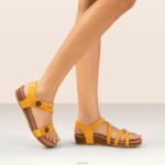 Jillian Braided Quarter Strap Sandal Aetrex Women Sunflower XLXT0106 - Image 8