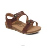 Jillian Braided Quarter Strap Sandal Aetrex Women Walnut XLXT065 - Image 2