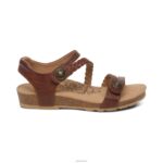 Jillian Braided Quarter Strap Sandal Aetrex Women Walnut XLXT065 - Image 3