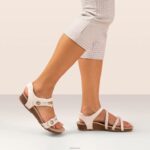 Jillian Braided Quarter Strap Sandal Aetrex Women White XLXT027 - Image 7