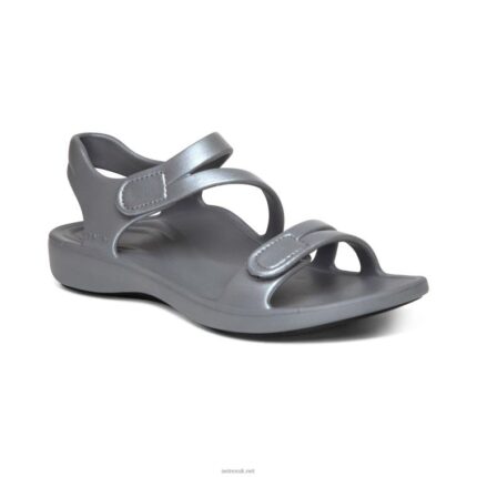 Jillian Sport Sandal Aetrex Women Shimmer Grey XLXT0147