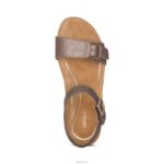 Lexa Quarter Strap Wedge Aetrex Women Bronze XLXT095 - Image 6