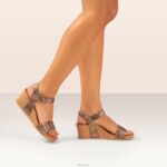 Lexa Quarter Strap Wedge Aetrex Women Bronze XLXT095 - Image 9