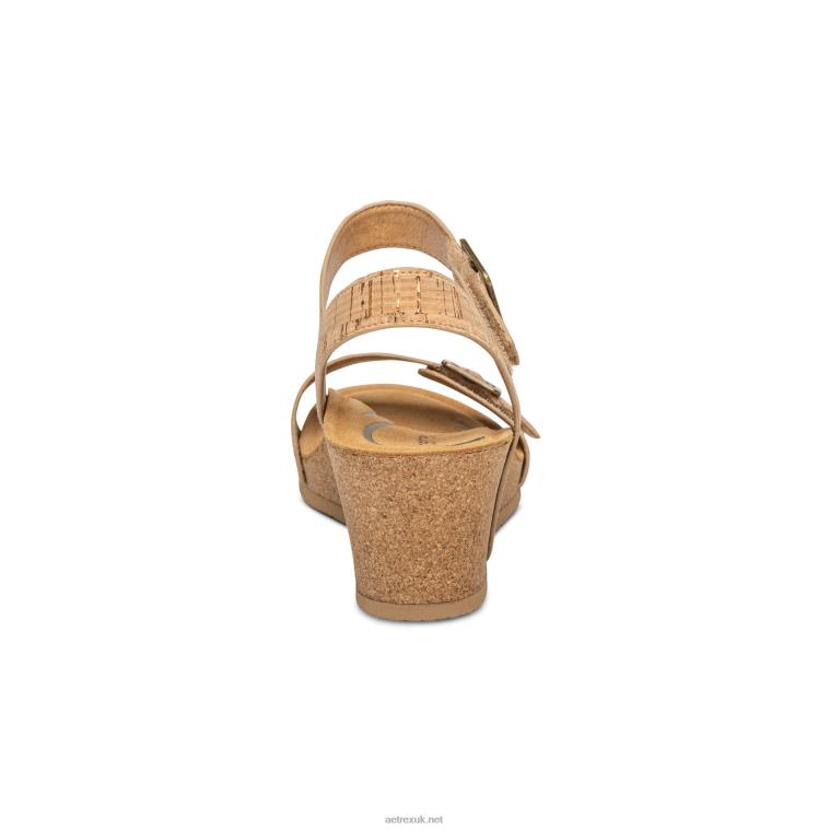 Lexa Quarter Strap Wedge Aetrex Women Cork XLXT0292 - Image 3