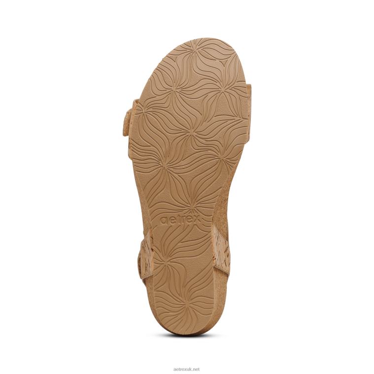 Lexa Quarter Strap Wedge Aetrex Women Cork XLXT0292 - Image 6
