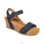 Lexa Quarter Strap Wedge Aetrex Women Navy XLXT0223
