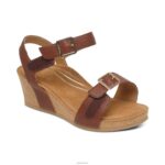 Lexa Quarter Strap Wedge Aetrex Women Walnut XLXT0116 - Image 2