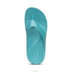 Maui Orthotic Flips Aetrex Women Glossy Aqua XLXT024 - Image 5