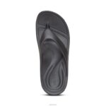 Maui Orthotic Flips Aetrex Women Matte Black XLXT016 - Image 5