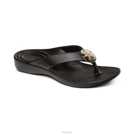 Maui Starfish Orthotic Flips Aetrex Women Black XLXT0273