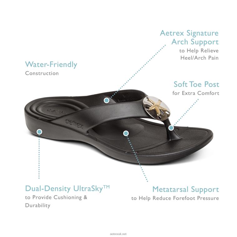 Maui Starfish Orthotic Flips Aetrex Women Coral XLXT0272 - Image 7