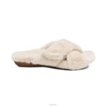 Penelope Adjustable Faux Fur Slippers Aetrex Women Ivory XLXT0247 - Image 4