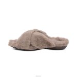 Penelope Adjustable Faux Fur Slippers Aetrex Women Taupe XLXT0225 - Image 2