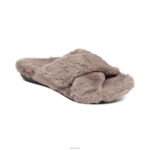 Penelope Adjustable Faux Fur Slippers Aetrex Women Taupe XLXT0225