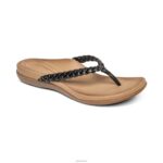 Rachel Thong Sandal Aetrex Women Black XLXT0246